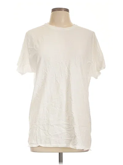 Pre-owned Hanes Short Sleeve T-shirt In Ivory