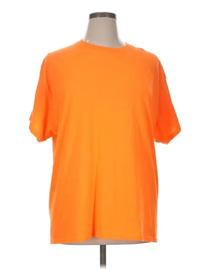 Pre-owned Hanes Short Sleeve T-shirt In Orange