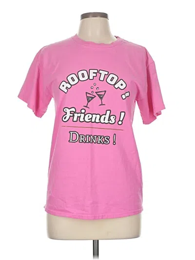Pre-owned Hanes Short Sleeve T-shirt In Pink