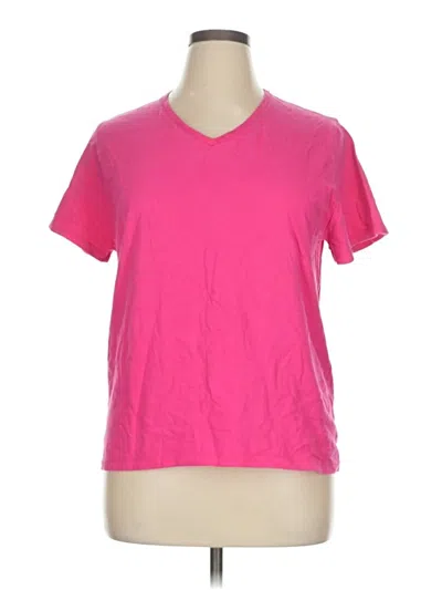Pre-owned Hanes Short Sleeve T-shirt In Pink