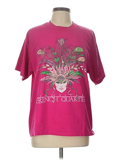 Pre-owned Hanes Short Sleeve T-shirt In Pink