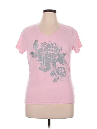 Pre-owned Hanes Short Sleeve T-shirt In Pink