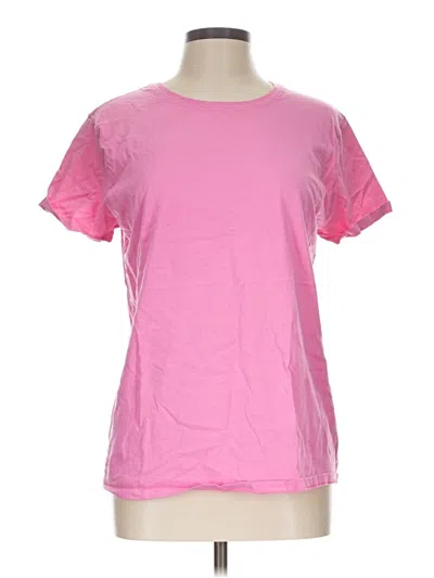 Pre-owned Hanes Short Sleeve T-shirt In Pink