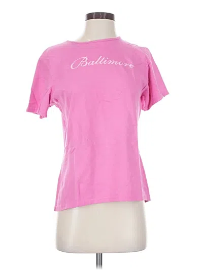 Pre-owned Hanes Short Sleeve T-shirt In Pink