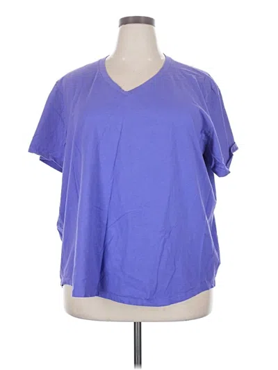 Pre-owned Hanes Short Sleeve T-shirt In Purple
