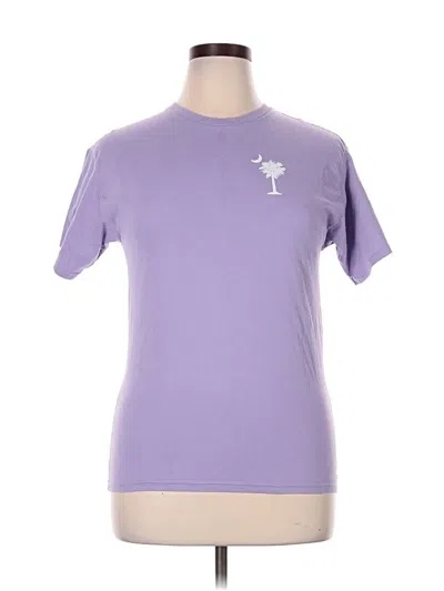Pre-owned Hanes Short Sleeve T-shirt In Purple