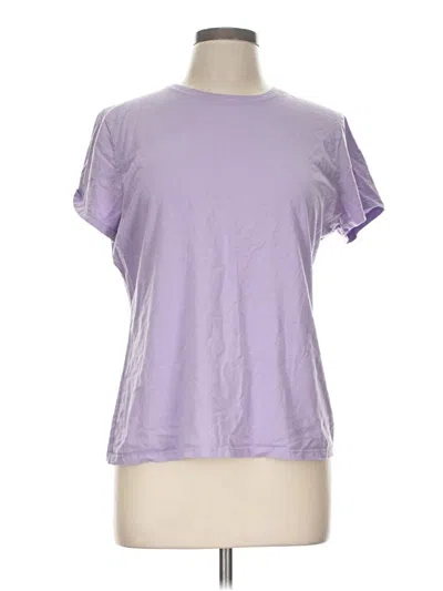 Pre-owned Hanes Short Sleeve T-shirt In Purple