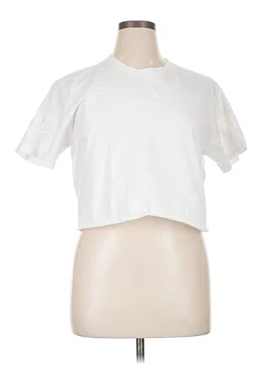 Pre-owned Hanes Short Sleeve T-shirt In White
