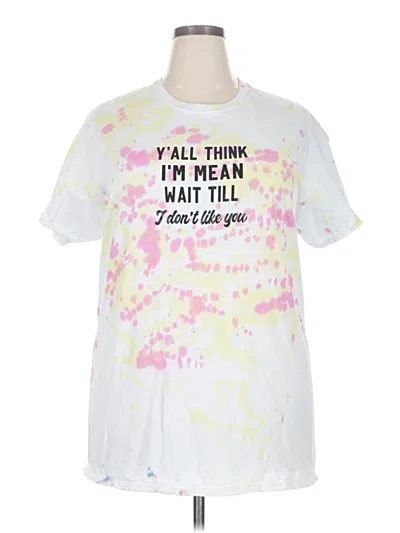 Pre-owned Hanes Short Sleeve T-shirt In White