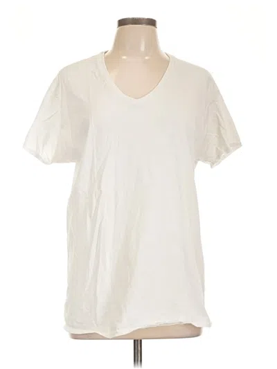 Pre-owned Hanes Short Sleeve T-shirt In White