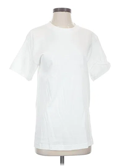 Pre-owned Hanes Short Sleeve T-shirt In White