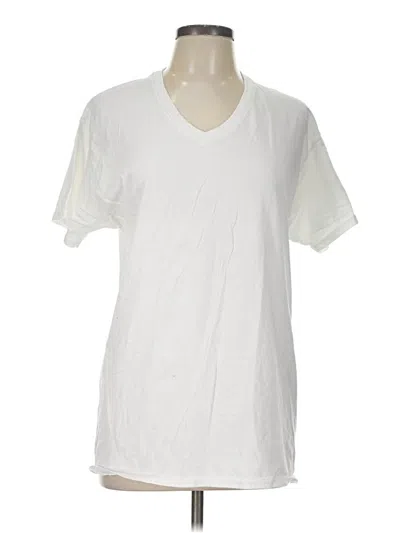 Pre-owned Hanes Short Sleeve T-shirt In White