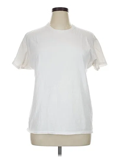 Pre-owned Hanes Short Sleeve T-shirt In White