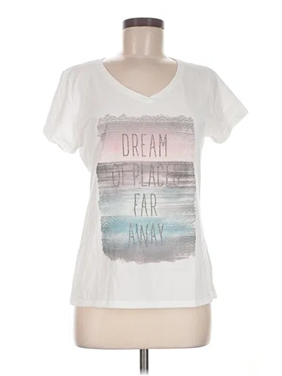 Pre-owned Hanes Short Sleeve T-shirt In White