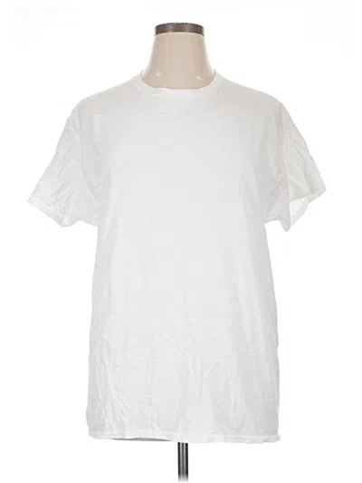 Pre-owned Hanes Short Sleeve T-shirt In White