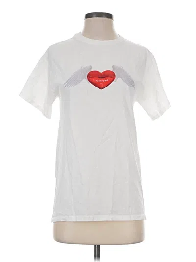 Pre-owned Hanes Short Sleeve T-shirt In White