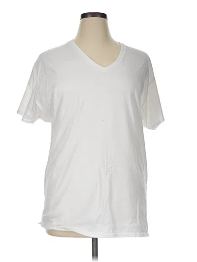 Pre-owned Hanes Short Sleeve T-shirt In White