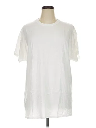 Pre-owned Hanes Short Sleeve T-shirt In White