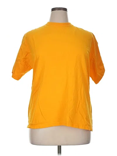 Pre-owned Hanes Short Sleeve T-shirt In Yellow