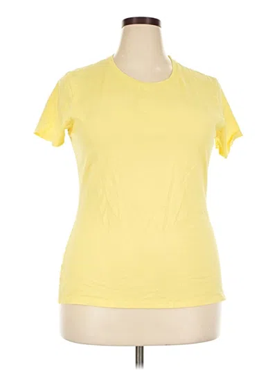 Pre-owned Hanes Short Sleeve T-shirt In Yellow