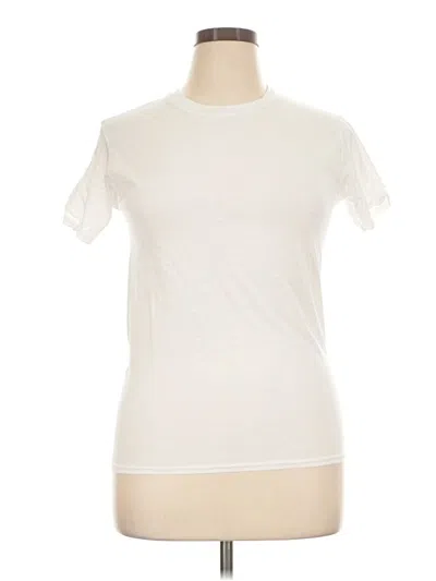 Pre-owned Hanes Short Sleeve Turtleneck In Ivory
