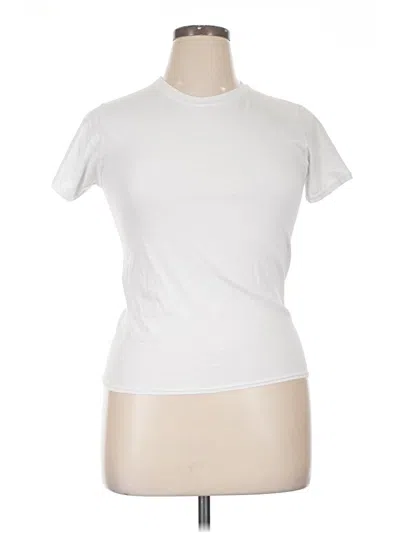 Pre-owned Hanes Short Sleeve Turtleneck In White