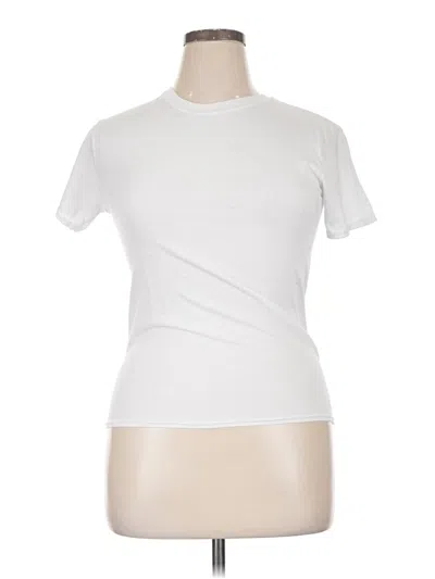 Pre-owned Hanes Short Sleeve Turtleneck In White