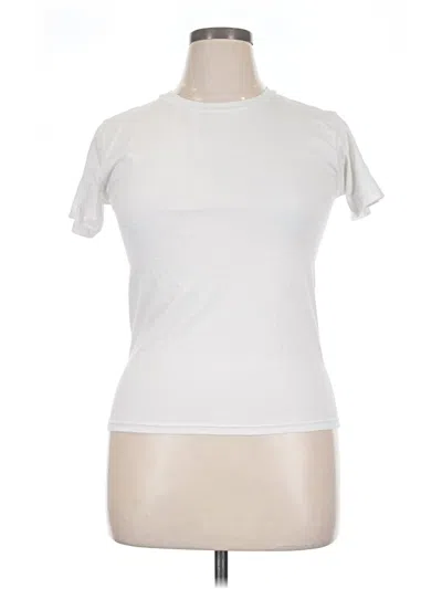 Pre-owned Hanes Short Sleeve Turtleneck In White