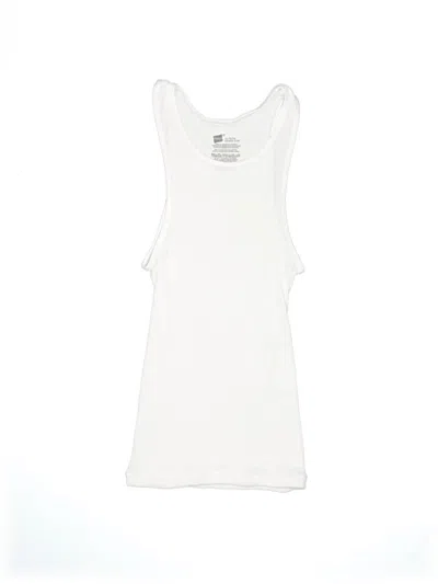 Pre-owned Hanes Kids' Sleeveless T-shirt In White