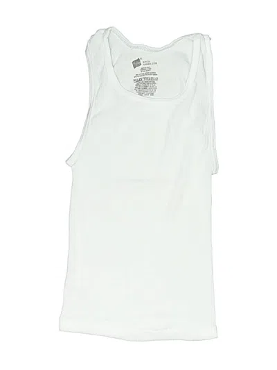 Pre-owned Hanes Kids' Sleeveless T-shirt In White