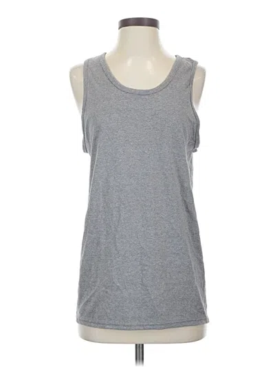 Pre-owned Hanes Sleeveless Top Gray Scoop Neck Tops