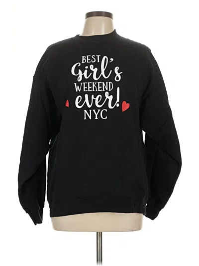 Pre-owned Hanes Sweatshirt In Black