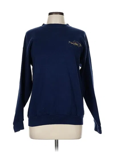 Pre-owned Hanes Sweatshirt In Blue