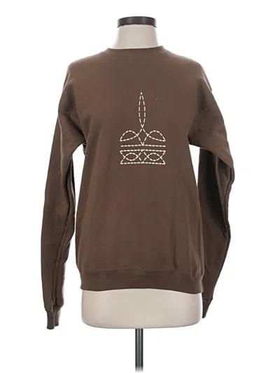 Pre-owned Hanes Sweatshirt In Brown