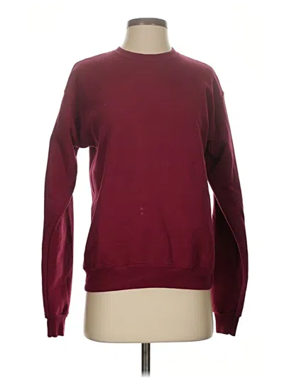 Pre-owned Hanes Sweatshirt In Burgundy