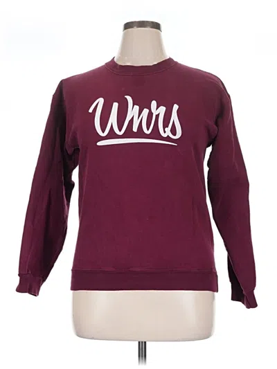 Pre-owned Hanes Sweatshirt In Burgundy