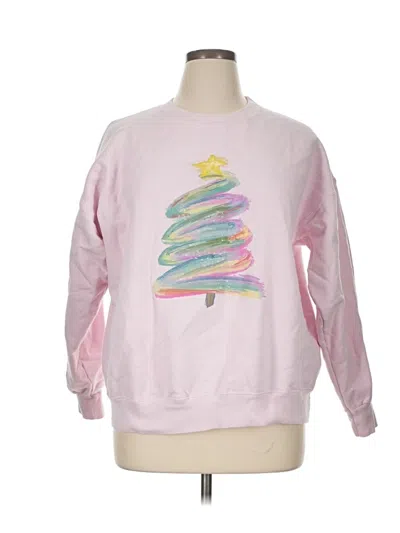 Pre-owned Hanes Sweatshirt In Pink