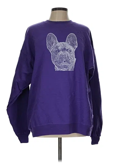 Pre-owned Hanes Sweatshirt In Purple