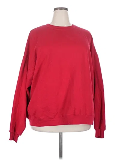 Pre-owned Hanes Sweatshirt In Red