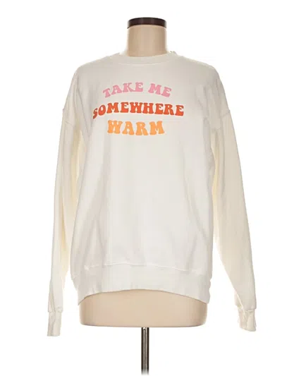 Pre-owned Hanes Sweatshirt In White