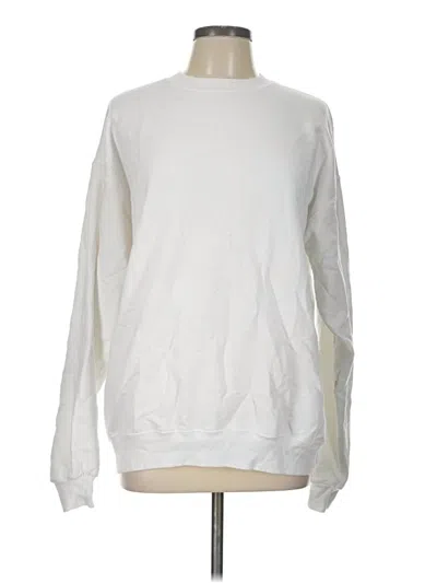 Pre-owned Hanes Sweatshirt In White