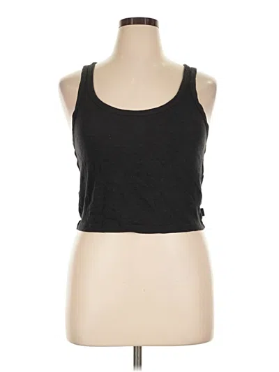 Pre-owned Hanes Tank Top Black Halter Neckline Tops
