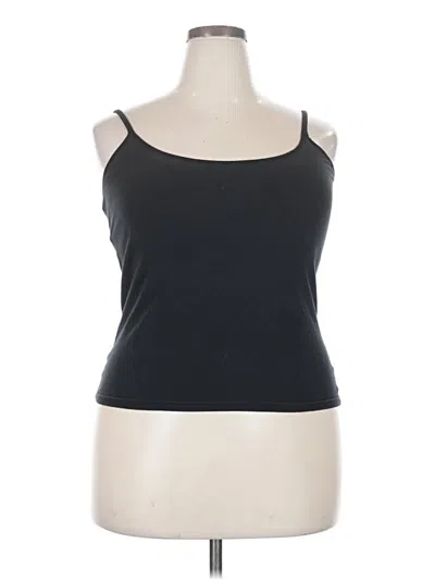 Pre-owned Hanes Tank Top Black Strapless Neckline Tops