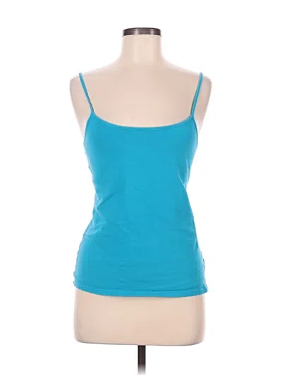 Pre-owned Hanes Tank Top Blue Strapless Neckline Tops