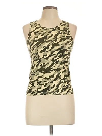 Pre-owned Hanes Tank Top Gold Halter Neckline Tops