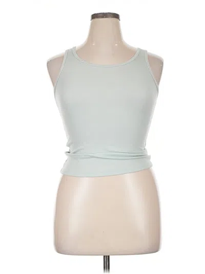 Pre-owned Hanes Tank Top Green Halter Neckline Tops