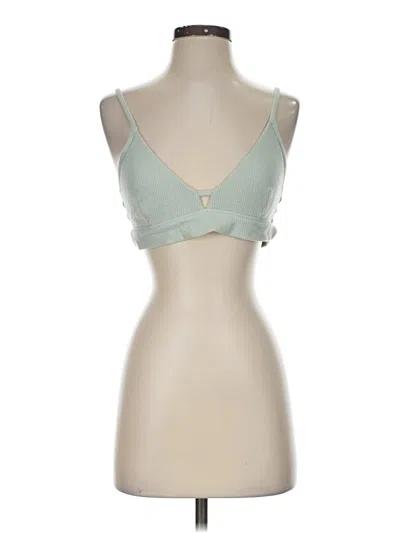 Pre-owned Hanes Tank Top Green Strapless Neckline Tops