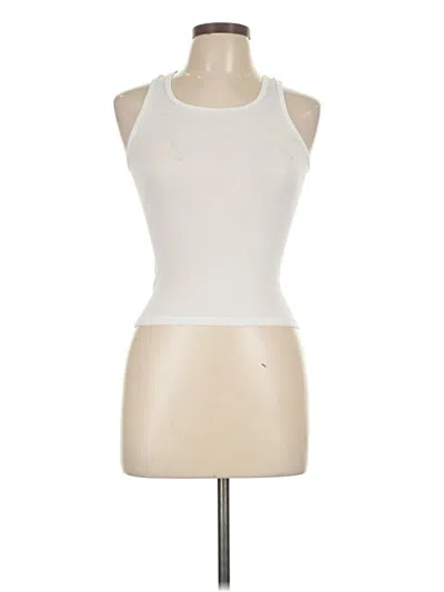Pre-owned Hanes Tank Top Ivory Halter Neckline Tops