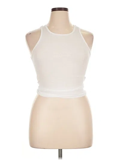 Pre-owned Hanes Tank Top Ivory Halter Neckline Tops