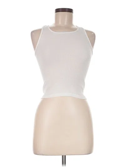 Pre-owned Hanes Tank Top Ivory Halter Neckline Tops
